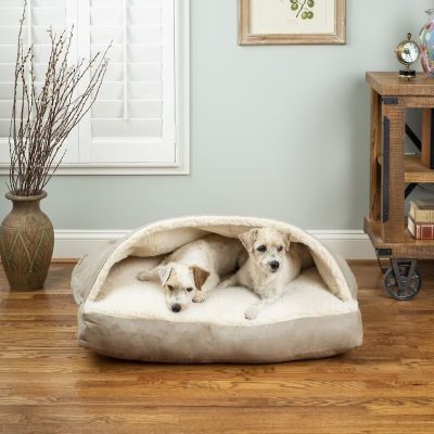 Snoozer Pet Products Luxury Microsuede Rectangle Cozy Cave Covered Dog