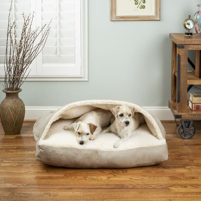 Snoozer Pet Products Luxury Microsuede Rectangle Cozy Cave Covered Dog