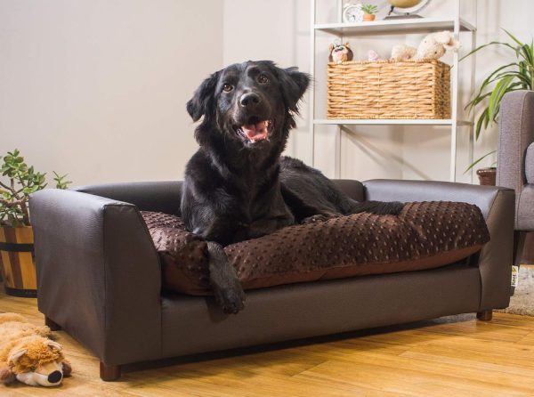 black dog lying on Keet Fluffy Deluxe Pet Bed