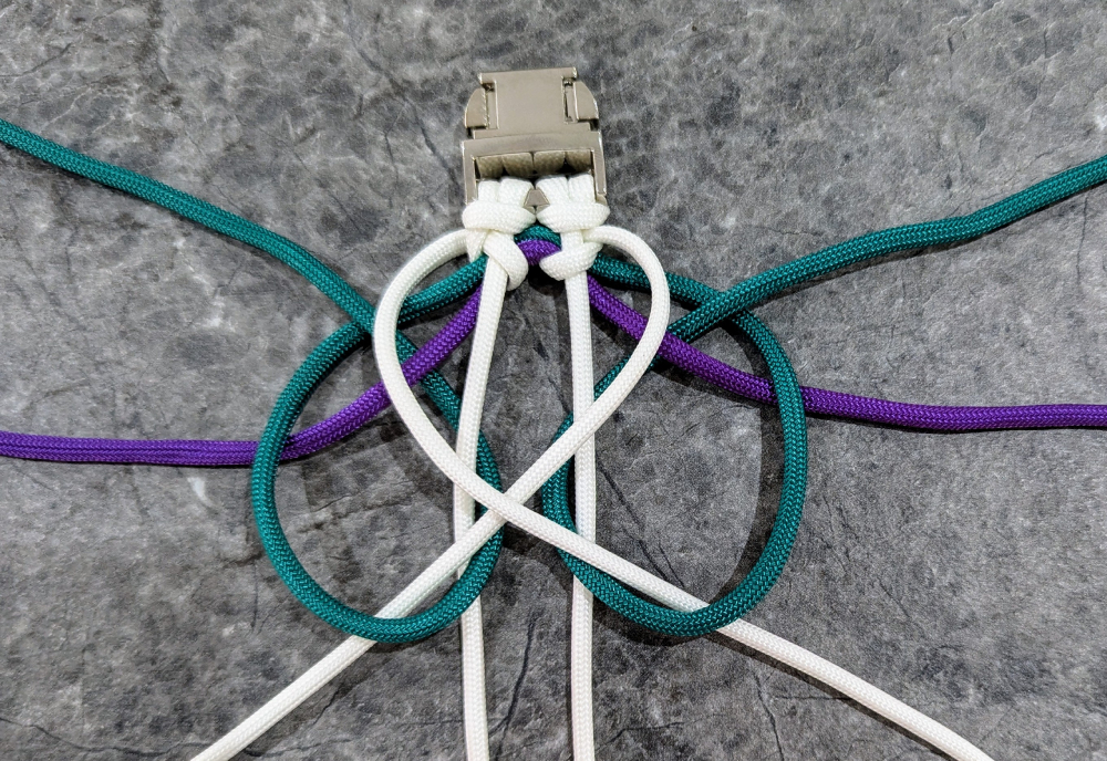 17. Thread color 1 through the loop