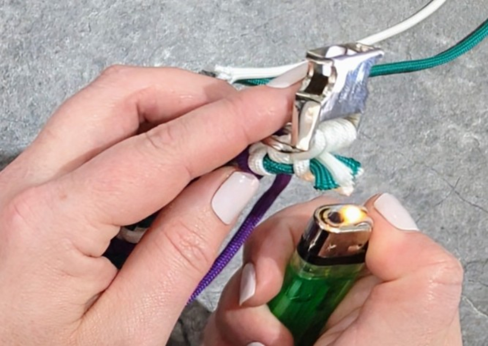 24. Cut and seal the ends of colors 1 & 2