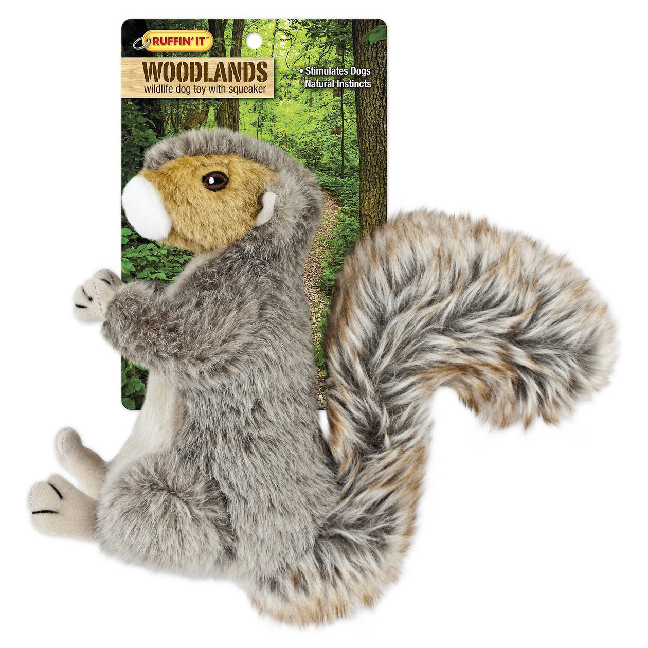 RUFFIN' IT Woodlands Squirrel Plush Dog Toy