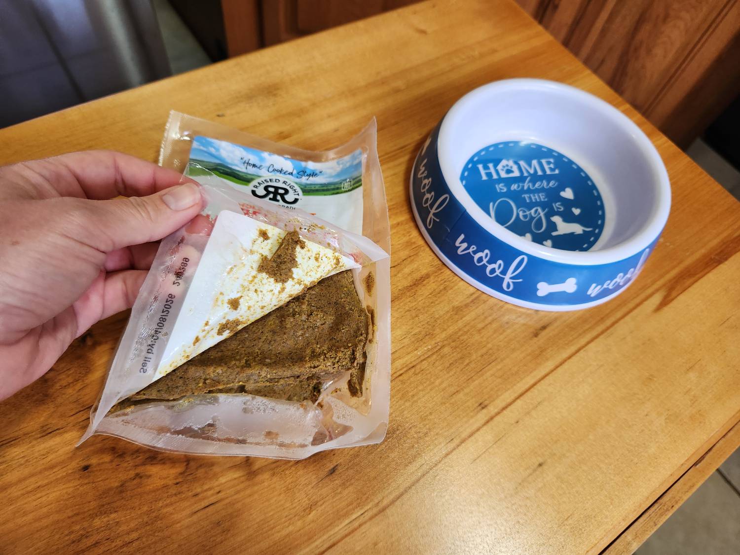 Raised Right Human Grade Dog Food Review - after thawing