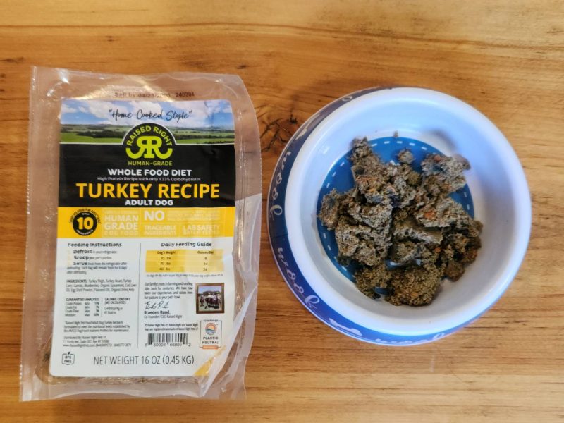 Raised Right Human Grade Dog Food Review - turkey recipe review