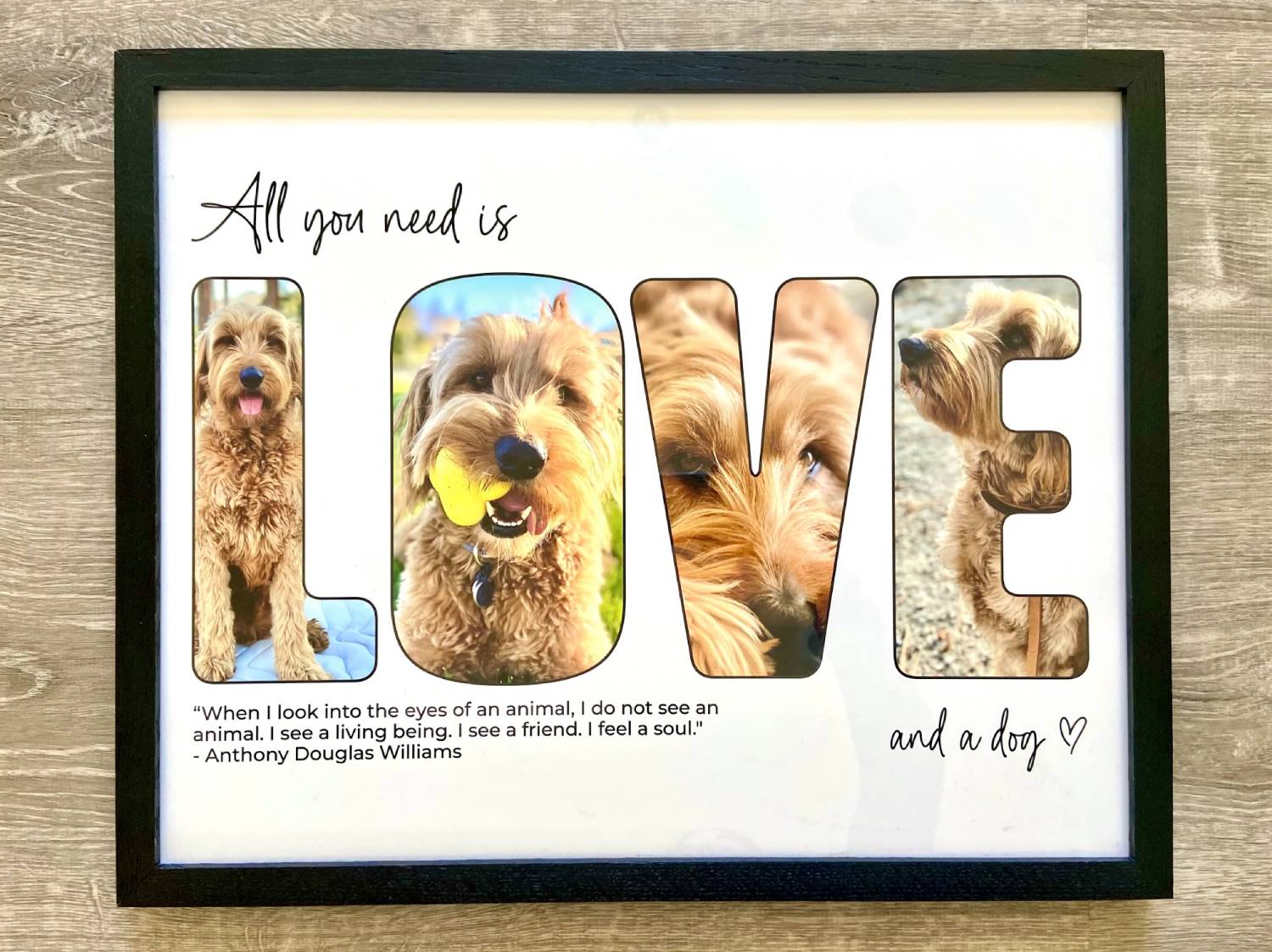 Positive Prints Letter Photo Collage Review - frame on floor