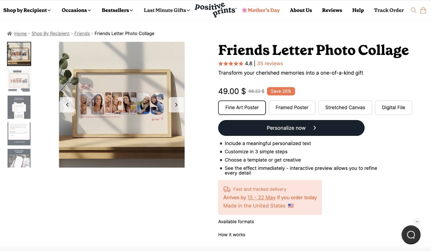 Positive Prints Letter Photo Collage Review - homepage