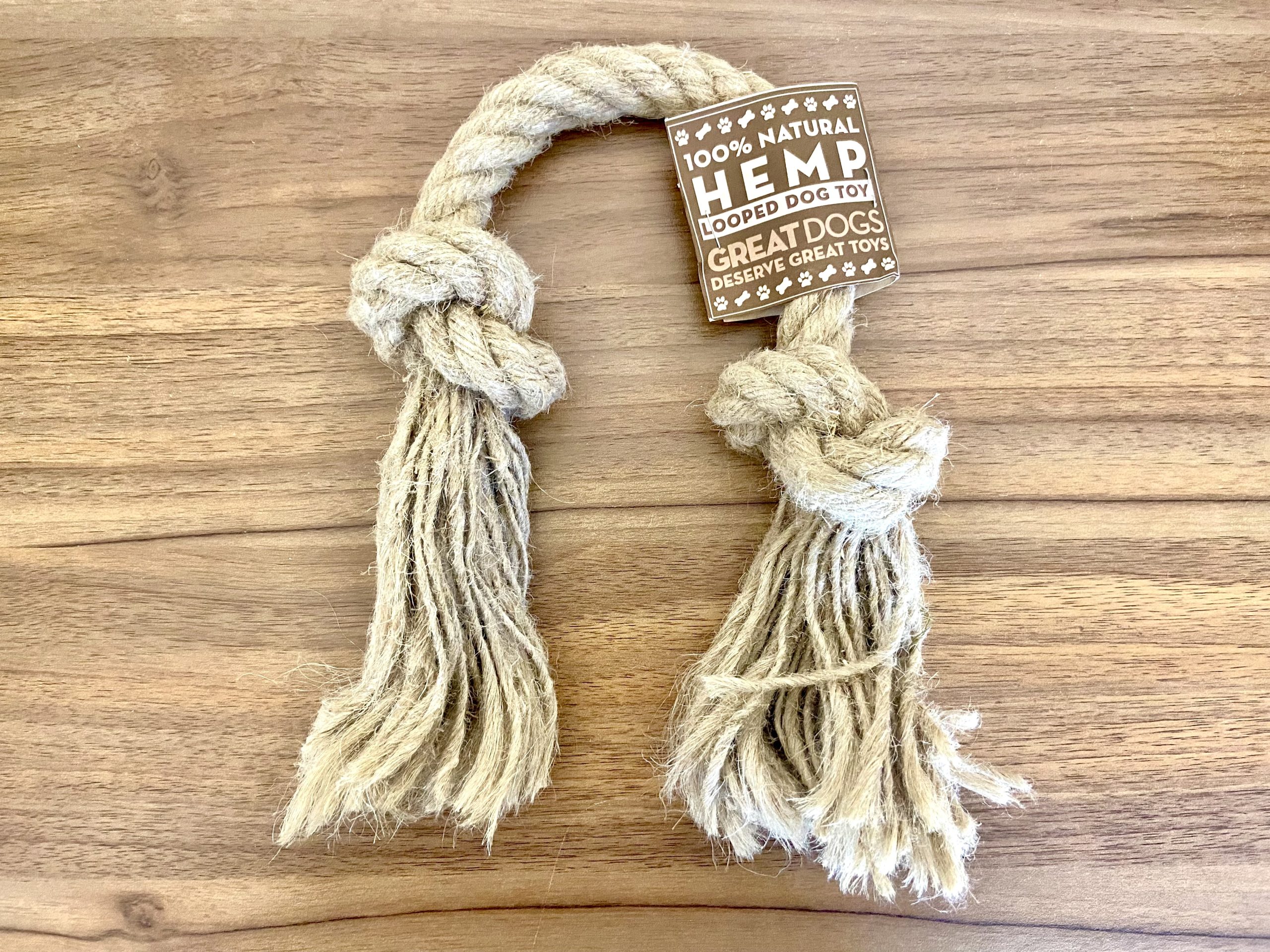 hemptique dog toys Tug toy with tag